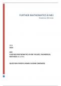 OCR 2023 GCE FURTHER MATHEMATICS B MEI Y414&sol;01&colon; NUMERICAL METHODS AS LEVEL QUESTION PAPER & MARK SCHEME &lpar;MERGED&rpar;