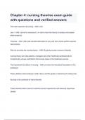 Chapter 4&colon; nursing theories exam guide with questions and verified answers