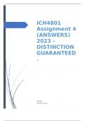 ICH4801 Assignment 4 &lpar;ANSWERS&rpar; 2023 - DISTINCTION GUARANTEED