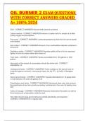 OIL BURNER 2 EXAM QUESTIONS WITH CORRECT ANSWERS GRADED A&plus; 100&percnt; 2024