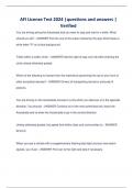 AFI License Test 2024 &vert;questions and answers &vert; Verified