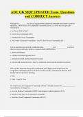 AOC GK MQF UPDATED Exam Questions and CORRECT Answers