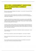 D072 WGU ASSESSMENT QUESTIONS WITH GUARANTEED CORRECT ANSWERS