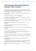 VA Contractor General Questions & Answers 100&percnt; Correct&excl;&excl;