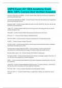 USPS Exam 421 SSA Academy Exam With 100&percnt; Correct And Verified Answers