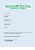 Hondros Nursing 205 Exam 1 Content Answered Correctly &ndash; Expert Verified &vert; Latest Version 2024&sol;2025