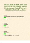 Exam 1&colon; PNR108 &sol; PNR 108 &lpar;Latest 2024 &sol; 2025&rpar; Gerontological Nursing &vert; Questions and Verified Answers &vert; 100&percnt; Correct &vert; Grade A - Fortis