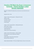 Hondros RN Maternity Exam 2 Answered Correctly &ndash; Expert Verified &vert; Latest Version 2024&sol;2025