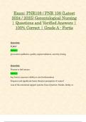 Exam&colon; PNR108 &sol; PNR 108 &lpar;Latest 2024 &sol; 2025&rpar; Gerontological Nursing &vert; Questions and Verified Answers &vert; 100&percnt; Correct &vert; Grade A - Fortis