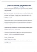 Chemistry Cumulative Exam questions and answers &vert; Verified