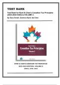 TEST BANK Byrd & Chen's Canadian Tax Principles 2023-2024 Edition VOLUME 2 Gary Donell&comma; Clarence Byrd&comma; Ida Chen&comma; 9780138097684 &lpar;CHAPTERS 11-21&rpar;