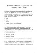 CRES Law & Practice 12 Questions And Answers Latest Update