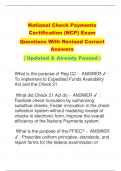 National Check Payments  Certification &lpar;NCP&rpar; Exam  Questions With Revised Correct  Answers  &vert; Updated & Already Passed &vert;