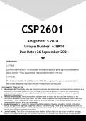 CSP2601 Assignment 5 &lpar;ANSWERS&rpar; 2024 - DISTINCTION GUARANTEED