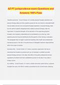 AZ PT jurisprudence exam Questions and Answers 100&percnt; Pass