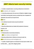 ABST Alberta basic security training &lpar;QUESTIONS WITH 100&percnt; CORRECT ANSWERS &rpar; &lpar;2024 &sol; 2025&rpar; &lpar;Verified by Experts&rpar;
