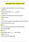 Associate CET practice exam &lpar;QUESTIONS WITH 100&percnt; CORRECT ANSWERS &rpar; &lpar;2024 &sol; 2025&rpar; &lpar;Verified by Experts&rpar;