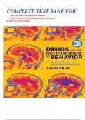 COMPLETE TEST BANK FOR Drugs And The Neuroscience Of Behavior&colon; An Introduction To Psychopharmacology 3rd Edition By Adam Prus Latest Update