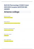 NUR 354 Pharmacology II EXAM 3 latest 2023&vert;2024 Complete QUESTION AND ANSWER