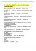 Lean Six Sigma Black Belt&colon; Questions & Complete Answers &lpar;Pass&excl;&rpar;