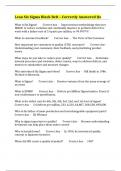 Lean Six Sigma Black Belt &ndash; Correctly Answered Qs
