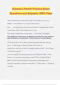 Arizona's Permit Practice Exam Questions and Answers 100&percnt; Pass
