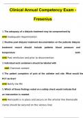Clinical Annual Competency Exam  Fresenius &lpar;QUESTIONS WITH 100&percnt; CORRECT ANSWERS &rpar; &lpar;2024 &sol; 2025&rpar; &lpar;Verified by Experts&rpar;
