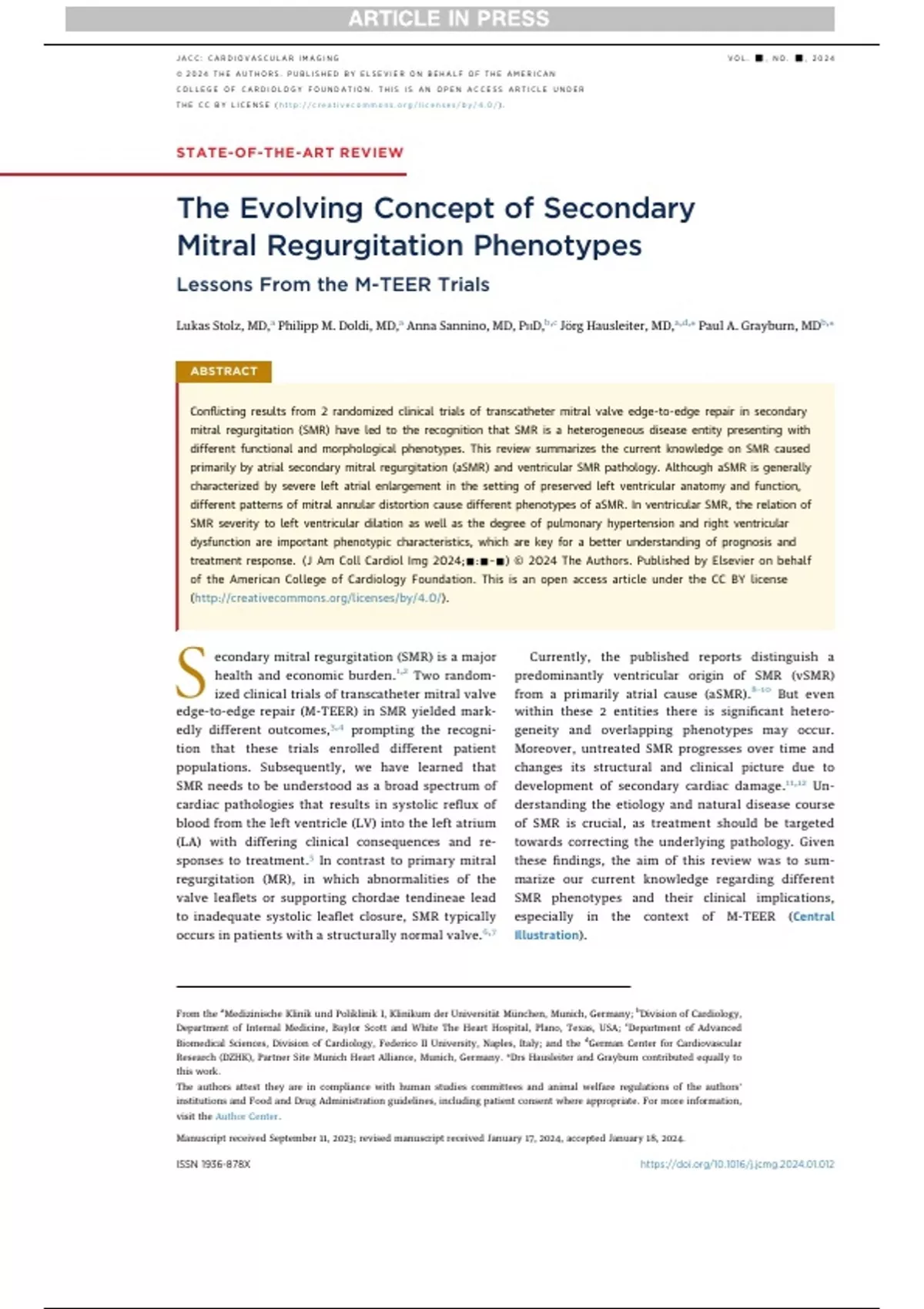 Secondary Mitral Regurgitation Phenotypes - Studytest - Stuvia US