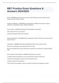 RBT Practice Exam Questions & Answers 2024&sol;2025