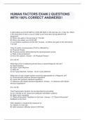HUMAN FACTORS EXAM 2 QUESTIONS WITH 100&percnt; CORRECT ANSWERS&excl;&excl;
