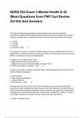 NURS 623 Exam 3 Mental Health & GI &lpar;Most Questions from FNP Cert Review 3rd Ed&rpar; And Answers
