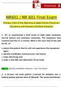 NR 601 Midterm Exam and Final Exam Care of the Mature Adults 2024 &sol; 2025 Expected Questions and Answers STUDY BUNDLE &lpar;COMPLETE PACKAGE&rpar;