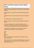 EPA Lead Risk Assessor Exam Study Guide