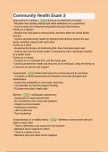 Community Health Exam 2 questions and answers 