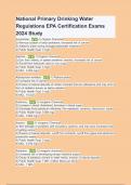 National Primary Drinking Water Regulations EPA Certification Exams 2024 Study