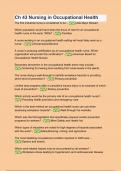Ch 43 Nursing in Occupational Health Q&A