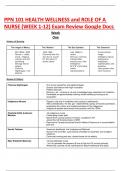 PPN 101 HEALTH WELLNESS and ROLE OF A  NURSE &lpar;WEEK 1-12&rpar; Exam Review Google Docs Toronto Metropolitans University
