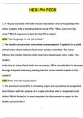 PN HESI Peds &lpar;QUESTIONS WITH 100&percnt; CORRECT ANSWERS &rpar; &lpar;2024 &sol; 2025&rpar; &lpar;Verified by Experts&rpar;