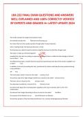 LRA 222 FINAL EXAM QUESTIONS AND ANSWERS WELL EXPLAINED AND 100&percnt; CORRECTLY VERIFIED BY EXPERTS AND GRADED A&plus; LATEST UPDATE 2024