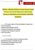 NR 601 Midterm Exam Care of the Mature Adults 2024 Expected 300&plus; Study Guide Questions & Revised Correct Answers&period; &lpar;2024 &sol; 2025&rpar; 100&percnt; Guarantee Pass