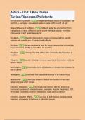 APES - Unit 8 Key Terms Toxins&lowbar;Diseases&lowbar;Pollutants Q&A 2024