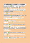 Microbiology Infection & epidemiology - Q&A with complete solution