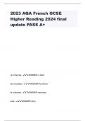 2023 AQA French GCSE  Higher Reading 2024 final  update PASS A&plus;