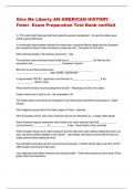 Give Me Liberty AN AMERICAN HISTORY   Foner  Exam Preparation Test Bank verified      