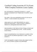 Certified Coding Associate &lpar;CCA&rpar; Exam With Complete Solutions Latest Update