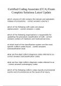 Certified Coding Associate &lpar;CCA&rpar; Exam Complete Solutions Latest Update