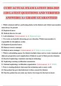 CCHT-Certified Clinical Hemodialysis Technician EXAMS BUNDLE LATEST 2024-2025 &lpar;ACTUAL QUESTIONS AND VERIFIED ANSWERS&rpar; A&plus; GRADE GUARANTEED&period;
