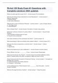 PA Act 120 Study Exam &num;1 Questions with Complete solutions 2024 updated&period;