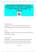 BCBA PREP DEFINITIONS EXAM &vert;  QUESTIONS & ANSWERS &lpar;VERIFIED&rpar; &vert;  LATEST UPDATE &vert; GRADED A&plus; &  PASSED