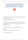 SAfe AGILE TEST &vert; QUESTIONS &  ANSWERS &lpar;VERIFIED&rpar; &vert; LATEST  UPDATE &vert; GRADED A&plus; & PASSED
